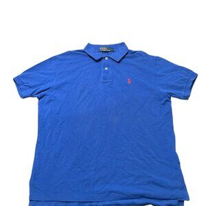 Polo Ralph Lauren Polo Shirt Men's Size Large Blue Cotton Golf Short Sleeve